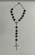 Handmade Faceted Catholic Rosary - Modern Design for Cars - Black