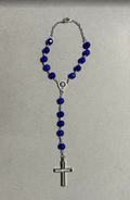 Handmade Faceted Catholic Rosary - Modern Design for Cars - Blue #1