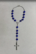 Handmade Faceted Catholic Rosary - Modern Design for Cars - Blue #2