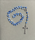 Handmade Marble Style Catholic Rosary - Modern Design for Cars - Blue Swirl
