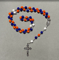 Handmade Faceted Traditional Catholic Rosary - Denver Broncos