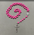 Handmade Faceted Traditional Catholic Rosary - Bubblegum Pink