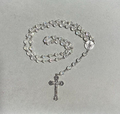 Handmade Faceted Traditional Catholic Rosary - Crystal Clear