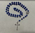 Handmade Pearl Style Catholic Rosary - Modern Design for Cars - Cobalt