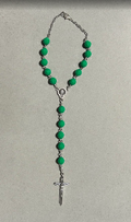 Handmade Faceted Catholic Rosary - Modern Design for Cars - Green #1