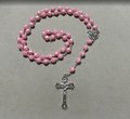 Handmade Faceted Traditional Catholic Rosary - Light Pink #1