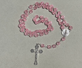 Handmade Faceted Traditional Catholic Rosary - Light Pink #2