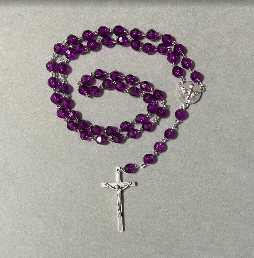 Handmade Faceted Traditional Catholic Rosary - Lilac