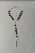 Handmade Faceted Catholic Rosary - Modern Design for Cars - Lilac