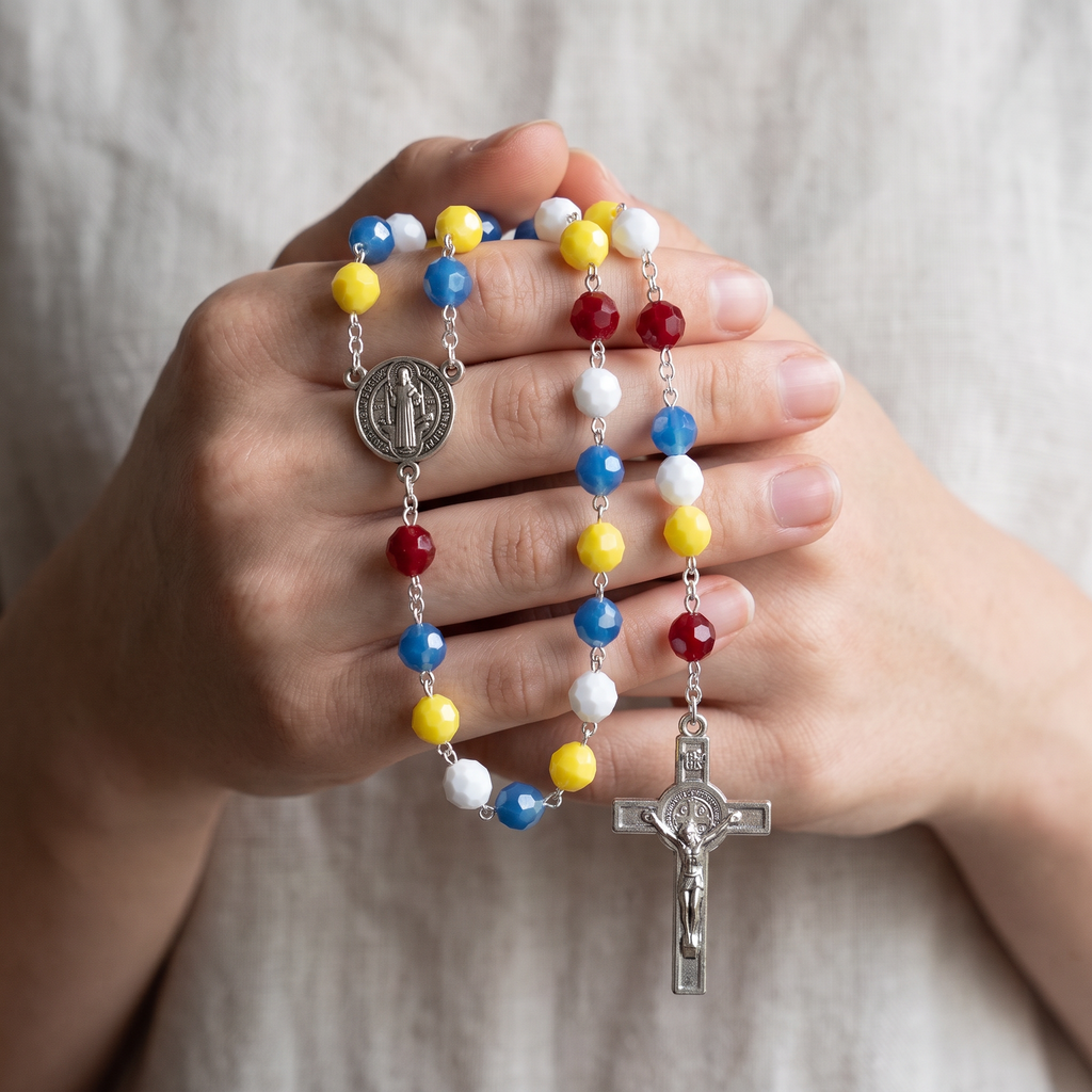 Handmade Faceted Traditional Catholic Rosary - Denver Nuggets