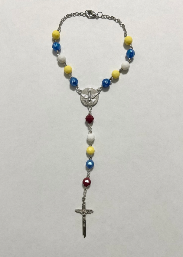 Handmade Faceted Catholic Rosary - Modern Design for Cars - Denver Nuggets