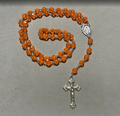 Handmade Faceted Traditional Catholic Rosary - Orange #2