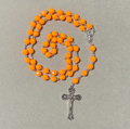 Handmade Faceted Traditional Catholic Rosary - Bright Orange
