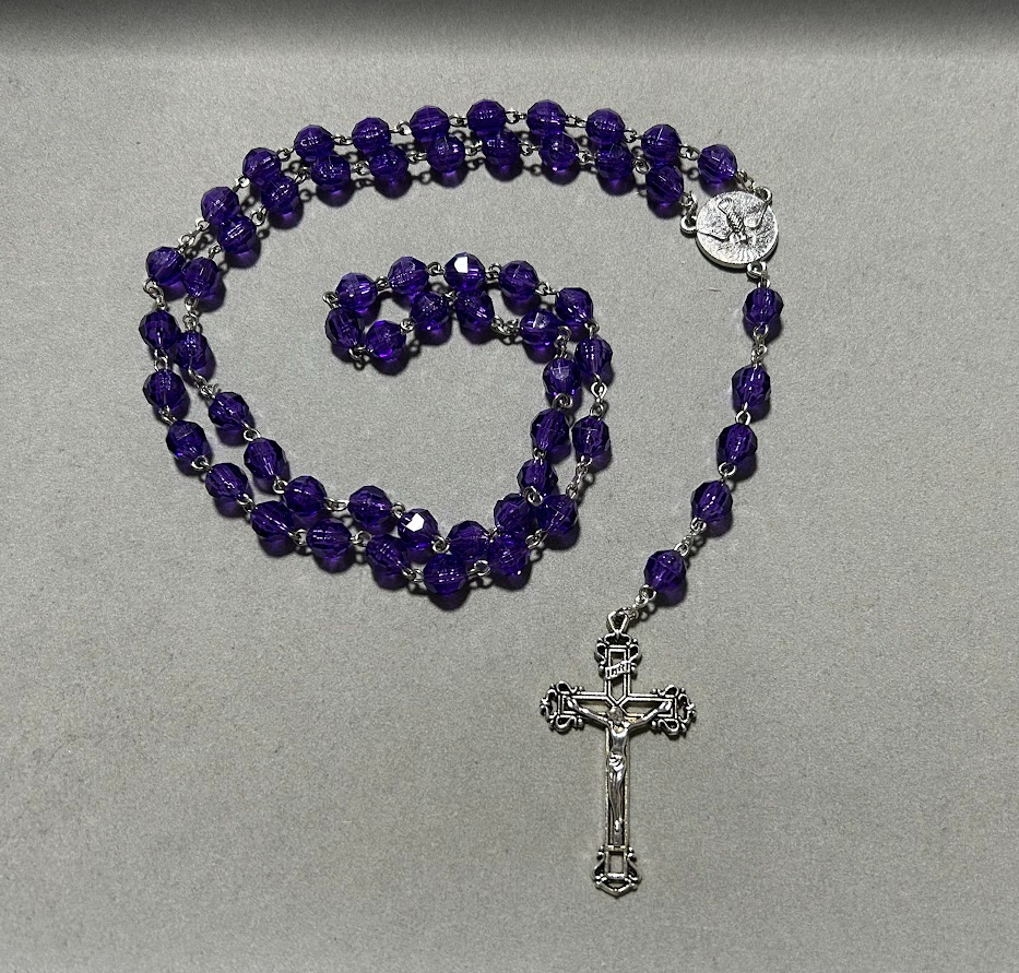Handmade Faceted Traditional Catholic Rosary - Purple #2