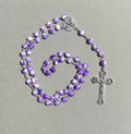 Handmade Marble Style Traditional Catholic Rosary - Purple Swirl