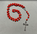 Handmade Faceted Traditional Catholic Rosary - Red #1