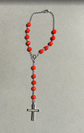 Handmade Faceted Catholic Rosary - Modern Design for Cars - Red #1