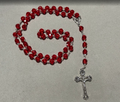 Handmade Faceted Traditional Catholic Rosary - Red #2