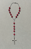 Handmade Pearl Style Catholic Rosary - Modern Design for Cars - Red