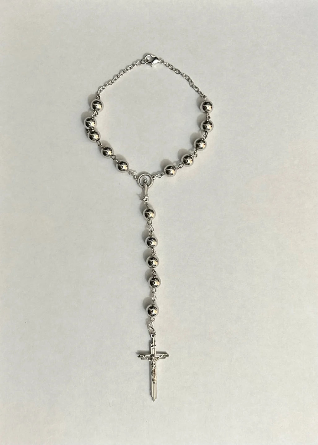 Handmade Catholic Rosary - Modern Design for Cars - Round Silver