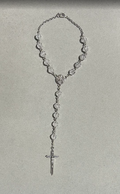 Handmade Faceted Catholic Rosary - Modern Design for Cars - Silver Sparkles