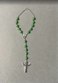 Handmade Pearl Style Catholic Rosary - Modern Design for Cars - Spring Green