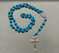 Handmade Faceted Traditional Catholic Rosary - Turquoise