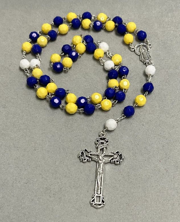 Handmade Faceted Traditional Catholic Rosary - United States Navy