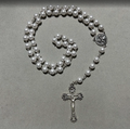 Handmade Pearl Style Traditional Catholic Rosary - White