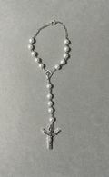 Handmade Pearl Style Catholic Rosary - Modern Design for Cars - White Pearl