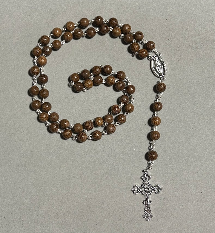 Handmade Wood Traditional Catholic Rosary - Wooden #1