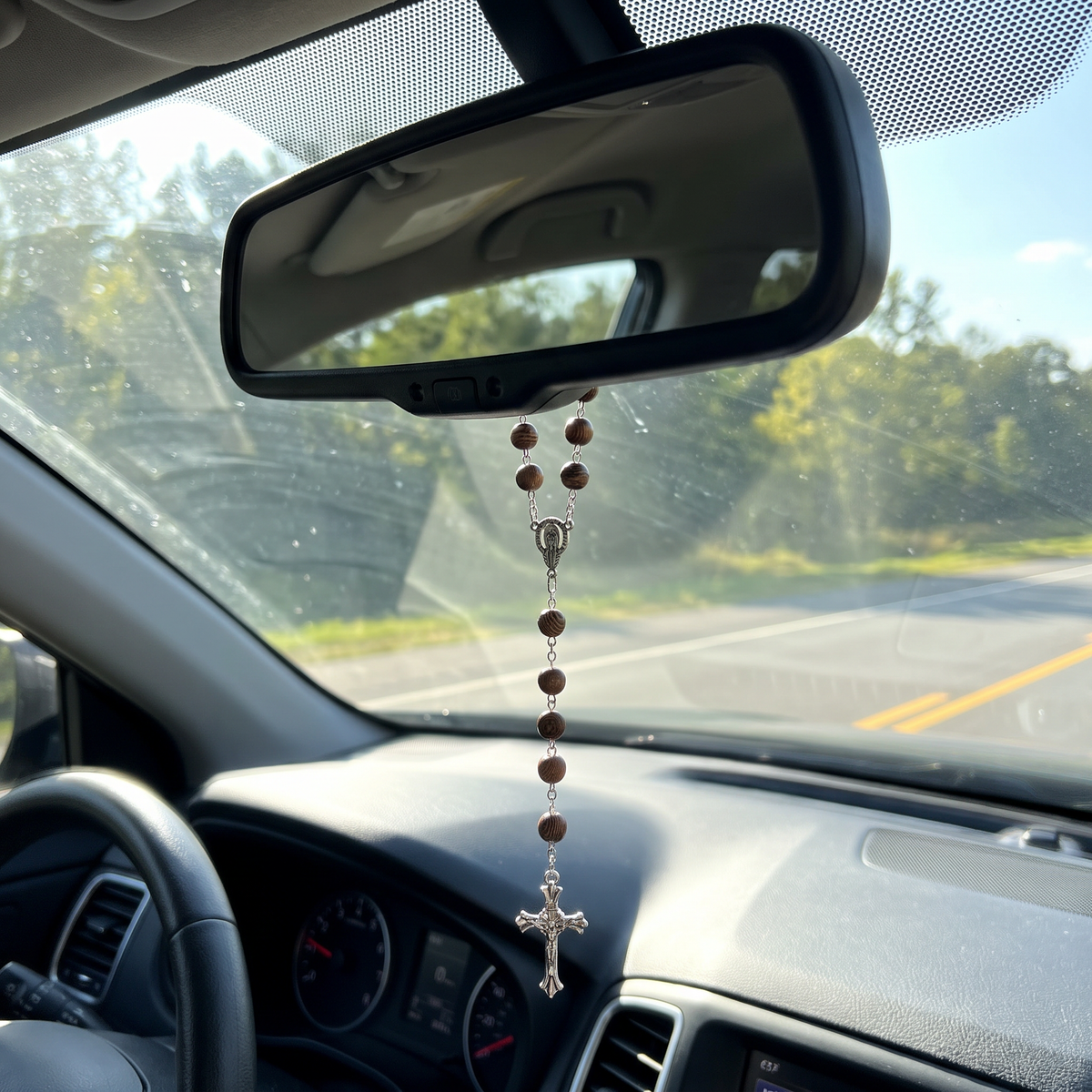 Handmade Wood Catholic Rosary - Modern Design for Cars - Wooden #1