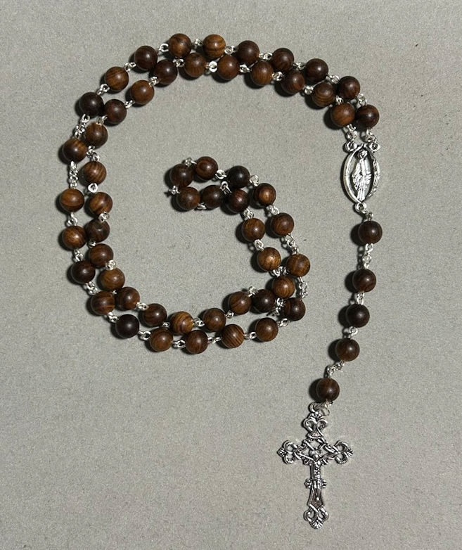 Handmade Wood Traditional Catholic Rosary - Wooden #2