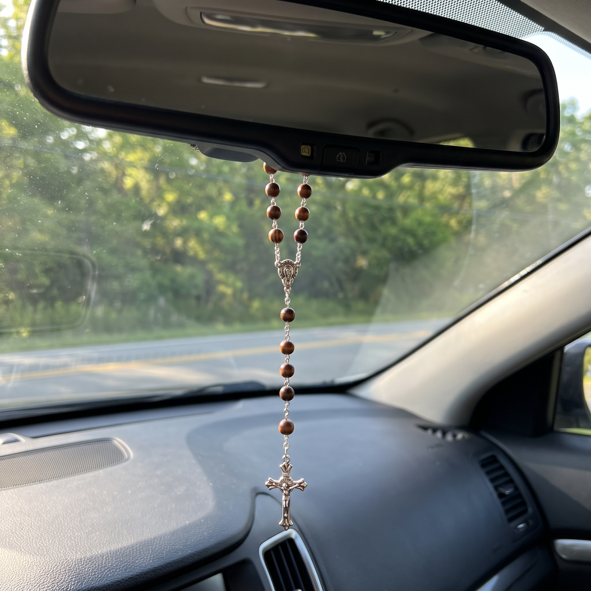 Handmade Wood Catholic Rosary - Modern Design for Cars - Wooden #2