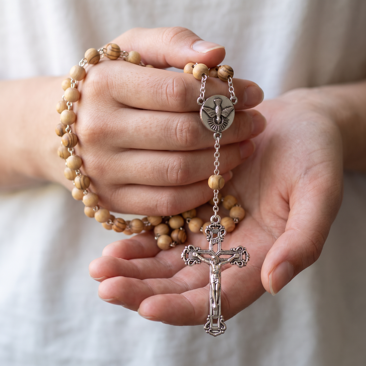 Handmade Wood Traditional Catholic Rosary - Wooden #3