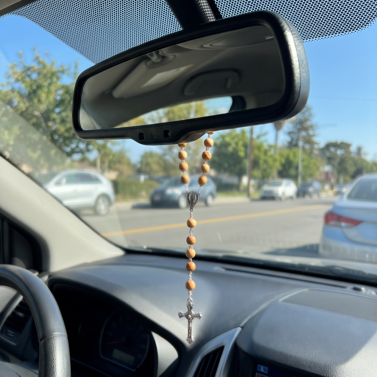 Handmade Wood Catholic Rosary - Modern Design for Cars - Wooden #4