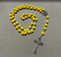 Handmade Faceted Traditional Catholic Rosary - Yellow #1