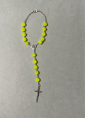 Handmade Faceted Catholic Rosary - Modern Design for Cars - Yellow #2
